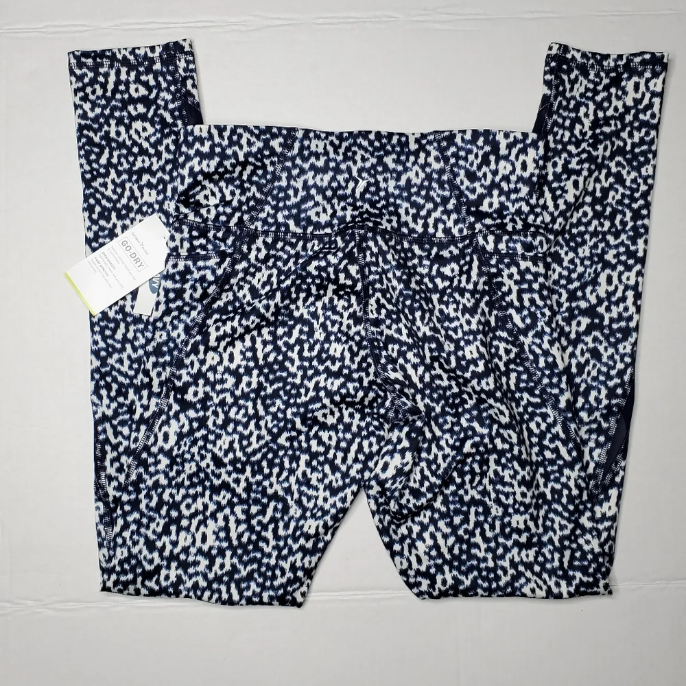 Old Navy Navy and White Abstract Print Kids Leggings